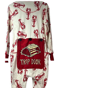 Lazy One Size XS Lobster Onesie NWOT Trapdoor Ribbed Cuffs 8 Button‎ PJ